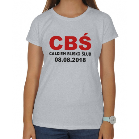 Koszulka na wieczór panieński CBS Coraz bliżej ślub + data